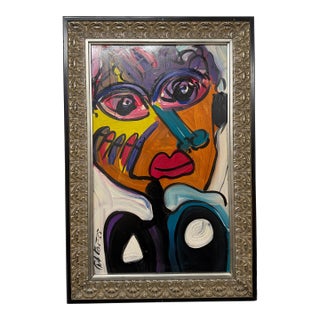Original Peter Robert Keil Abstract Portrait, 1985 For Sale