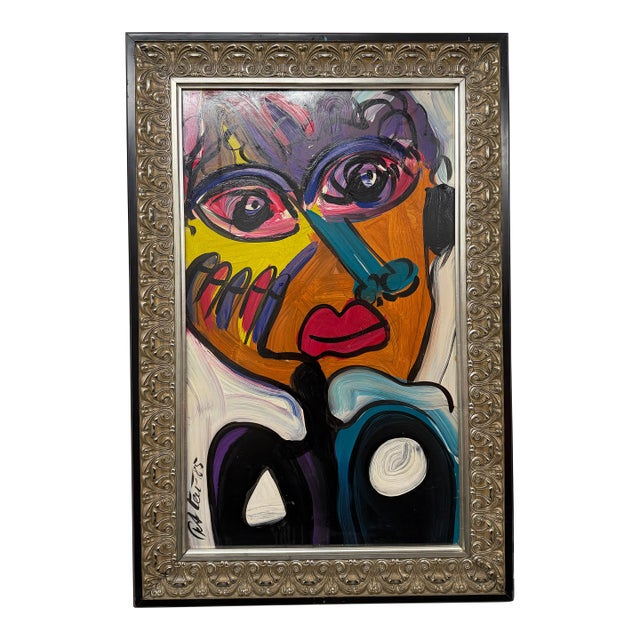 Original Peter Robert Keil Abstract Portrait, 1985 For Sale