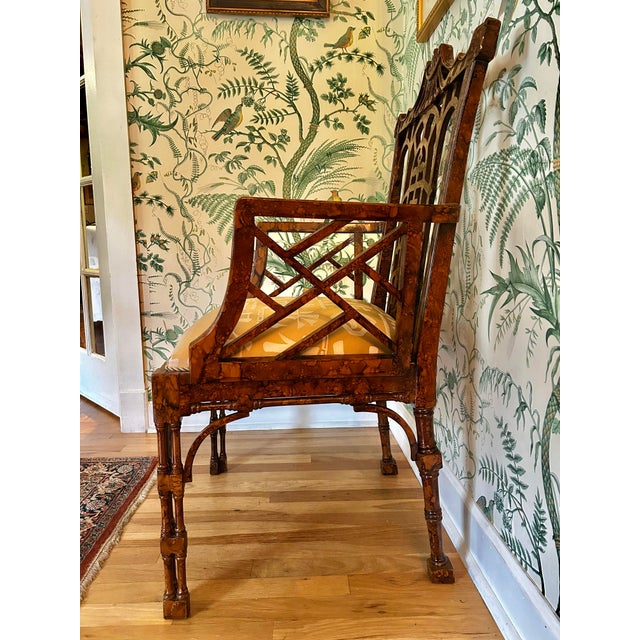Early to Mid 20th Century Anglo-Chinese Faux Tortoiseshell Lacquer Pagoda Armchair For Sale - Image 4 of 15