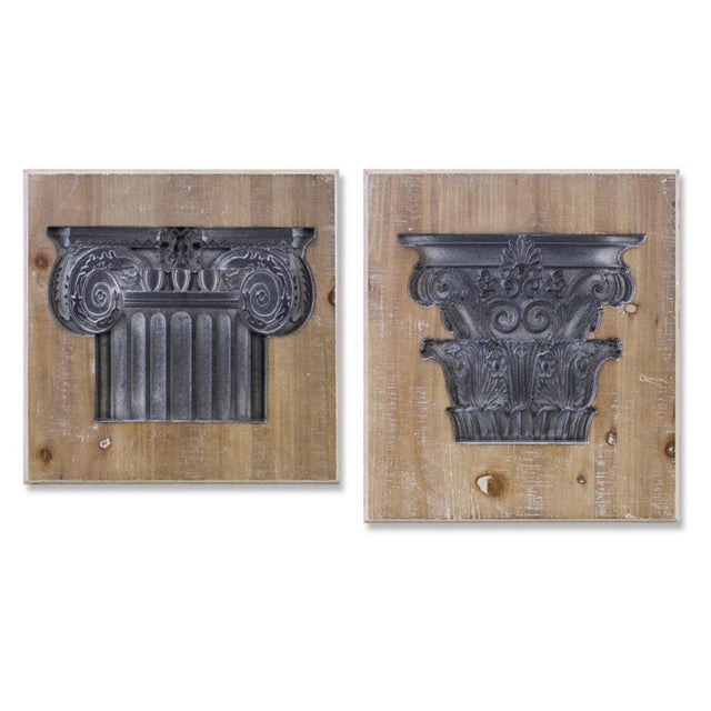 Bring timeless charm and vintage elegance to your walls with this set of two Vintage Pillar Design Wall Plaques. Featuring...