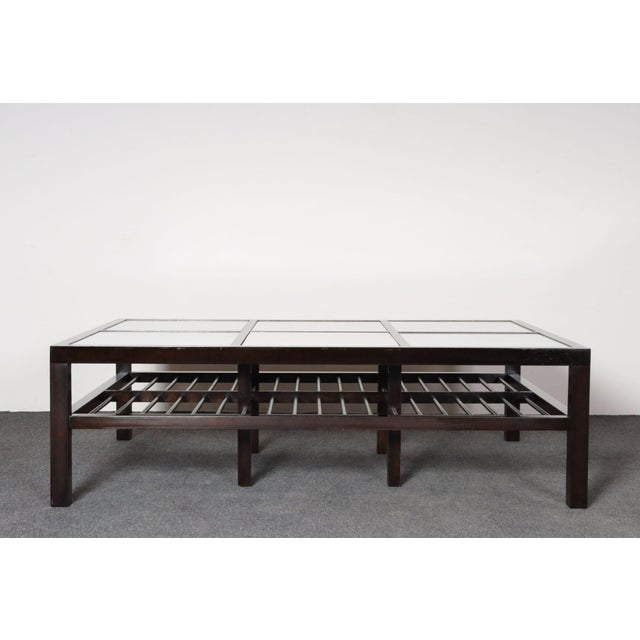 Vintage Ebonized Wood and Vitrolite Glass Coffee Table by Van Keppel and Green For Sale - Image 14 of 18
