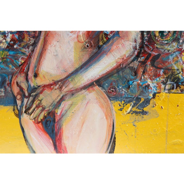Signed Female Nude Acrylic on Board For Sale - Image 4 of 10