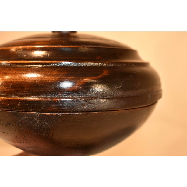 19th Century Treen Pedestal Box With Lid For Sale - Image 9 of 12