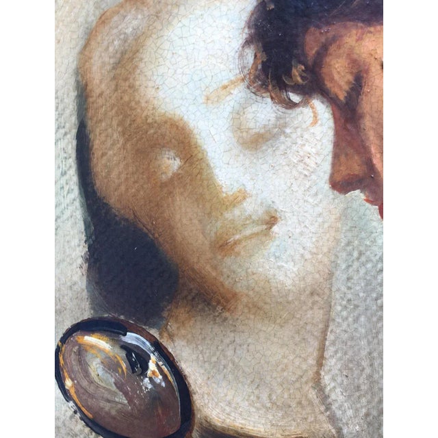 2000 - 2009 Lady Reading, French School, Oil on Canvas, Framed For Sale - Image 5 of 9