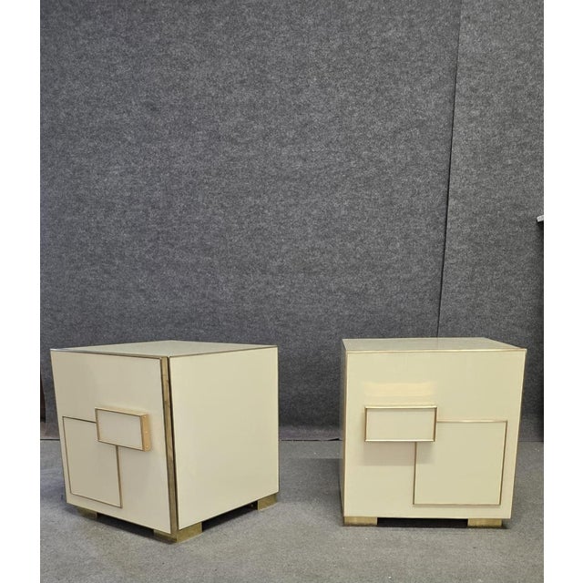 Not Yet Made - Made To Order Italian Ivory Murano Glass and Brass Nightstand from Justfurnituress SRL For Sale - Image 5 of 13