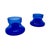 Unique bubbled candlestick holders made of cobalt blue-colored glass.
