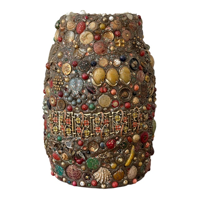 Folk Art Handmade Memory Vase For Sale
