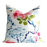 Image of Abstract Asian Floral Pillow For Sale