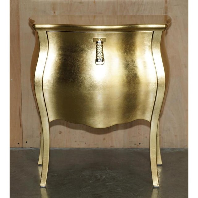 24CT Gold Leaf Canova Nightstands by Fendi Casa, Set of 2 For Sale - Image 3 of 18