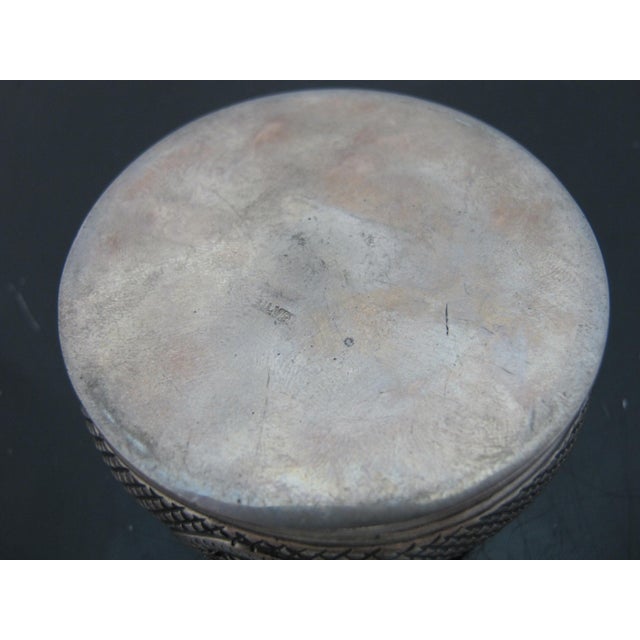 Antique Southeast Asian Silver Betel Nut Censer Box or Incense Burner For Sale - Image 9 of 12