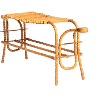 Scandinavian Flower Stand in Birch and Elm, 1940s For Sale