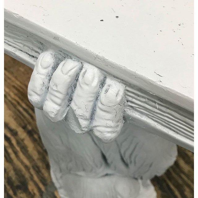 White Vintage Plaster Monkey Table For Sale - Image 8 of 10