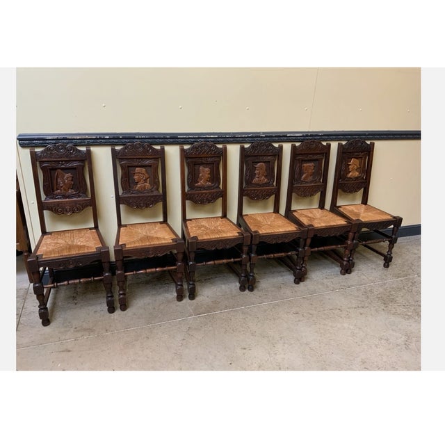 Vintage Chairs in Solid Oak, 1945, Set of 6 For Sale - Image 15 of 16