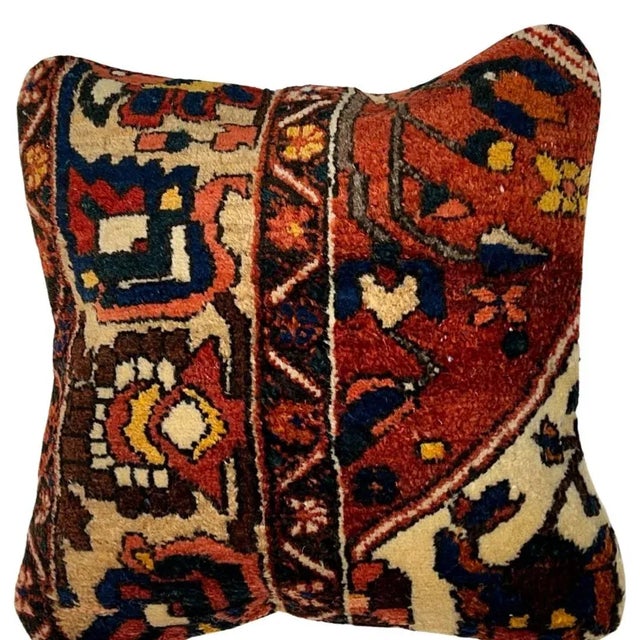 Pasargad Vintage Hand Knotted Farahan Rug Pillow K159 For Sale - Image 4 of 4