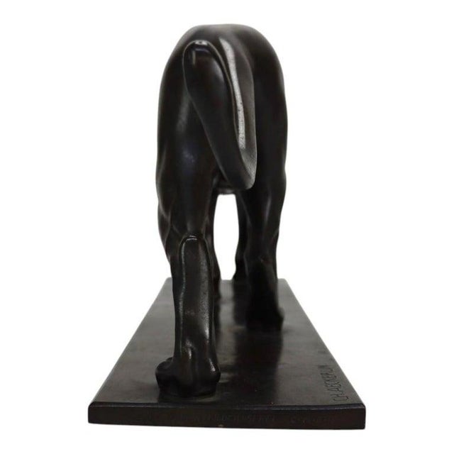 1920s German Christian Aeckerlin Bronze Striding Lioness Sculpture, Chocolate Patina For Sale - Image 9 of 11