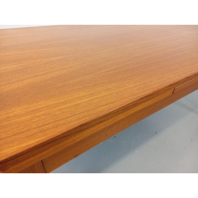 Tan Scandinavian Style Dining Table in Teak with Extensions, 1960s For Sale - Image 8 of 16