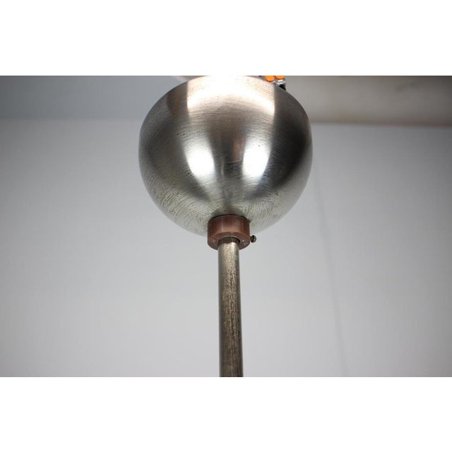 Glass Art Deco UFO Pendant Light by Josef Hůrka for Napako, 1930s For Sale - Image 7 of 17