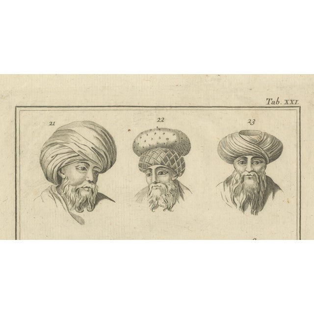 After Carsten Niebuhr, Ottoman Turban Study, 18th Century, 1774 For Sale - Image 4 of 9