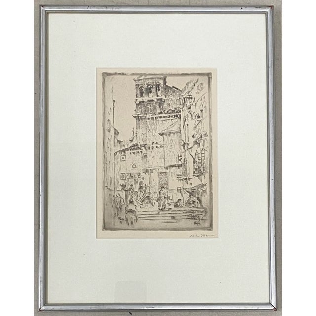 John Marin "Clock Tower of Santa Maria Zobenigo" Original Pencil Signed Etching C.1907 For Sale - Image 13 of 13