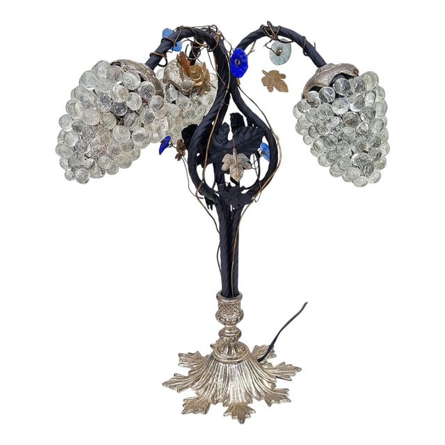 Vintage Murano Glass Grape Table Lamp, 1975 For Sale - Image 17 of 17