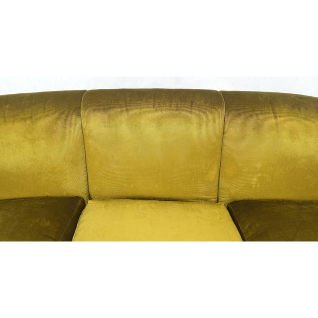 Italian MId Century Modern Gold Velvet Upholstery Cloud Shape Sofa Cast Brass For Sale - Image 11 of 12