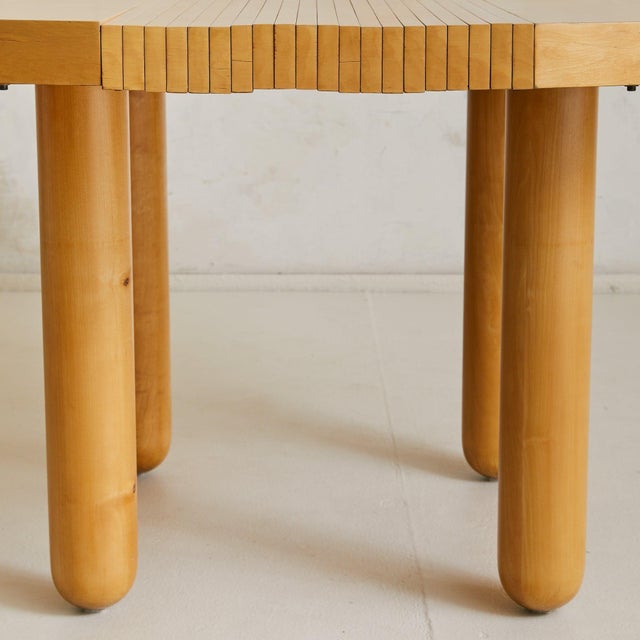 Italian Vintage Slatted Wood Dining Table with Extension For Sale - Image 11 of 11
