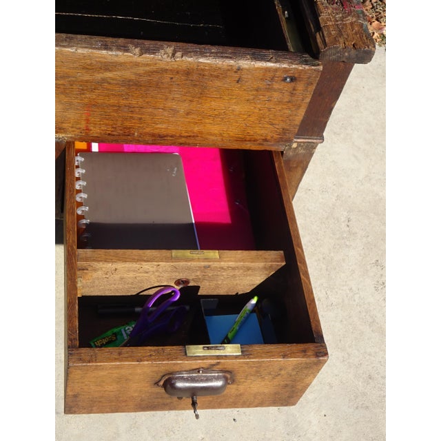 French Glove Makers Table in Oak For Sale - Image 16 of 18