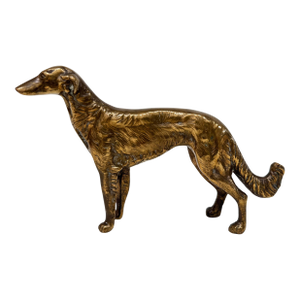 Early 20th C. Brass Wolfhound