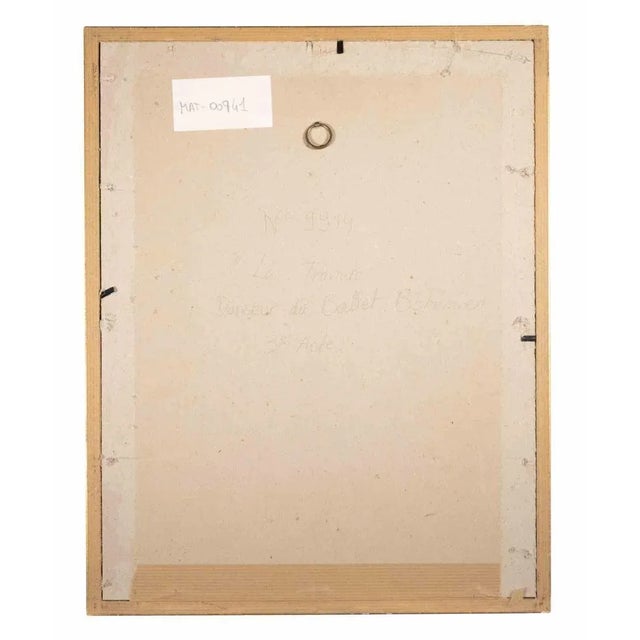 Modern Erté, La Traviata, Dancer of the Bohemian Ballet, 3rd Act, Gouache on Paper, 1948 For Sale - Image 3 of 4