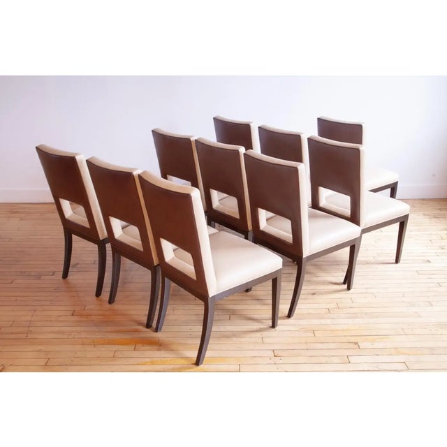 Set of 10 - Christian Liaigre Style Leather Chairs For Sale - Image 4 of 7