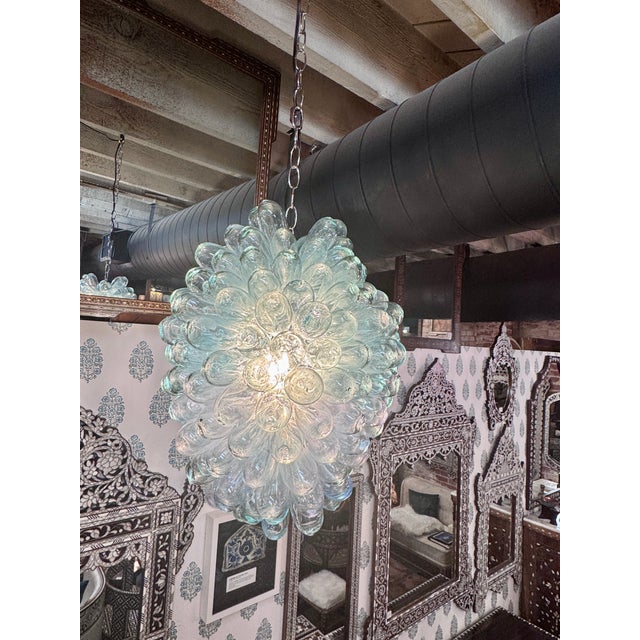 Vintage Clear Pendant of Hand-Blown Glass For Sale - Image 11 of 14