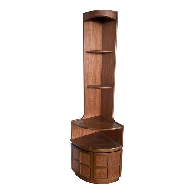 1970s Vintage Square Teak Corner Display Cabinet from Nathan, 1970s For Sale - Image 5 of 9