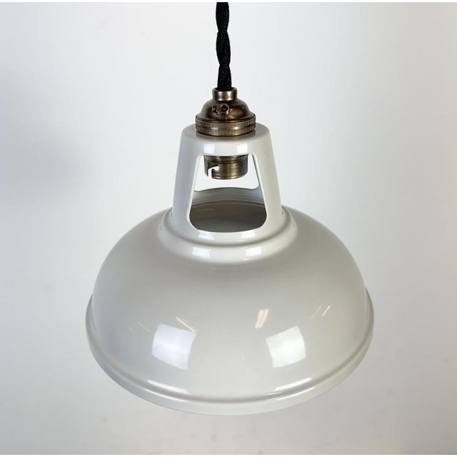Vintage Industrial Beige Painted Ceiling Lamp For Sale - Image 4 of 17