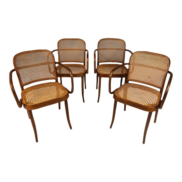 Set of 4 Bentwood Prague Model 811 Dining Chairs by Josef Frank Josef Hoffmann for Stendig, Poland, Circa 1960s For Sale