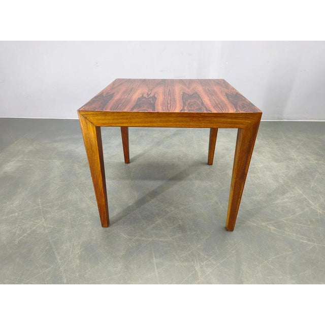 Elegant square coffee table designed by severin hansen and produced by haslev møbelfabrik, denmark, 1960s. Bearing the...