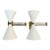 1960s Mid-Century Modern Brass Double Cone Wall Sconces - a Pair For Sale