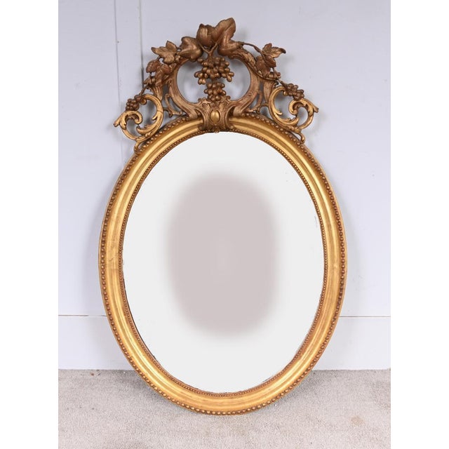 Regency Gilt Oval Mirror, 1860s For Sale - Image 9 of 9