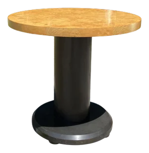 Mid-Century Modern Round Olive Burl Center Table