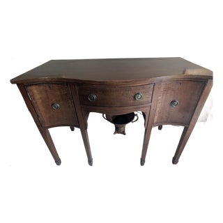 Authentic Late 18th-Century Period Federal Mahogany Bowfront Sideboard For Sale
