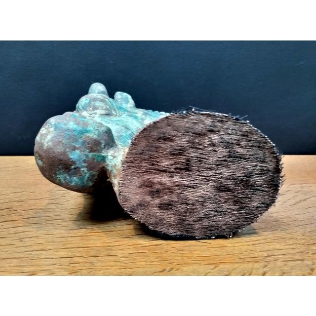 Metal Early 20th Century Stylized Cast Iron Bulls Head For Sale - Image 7 of 7