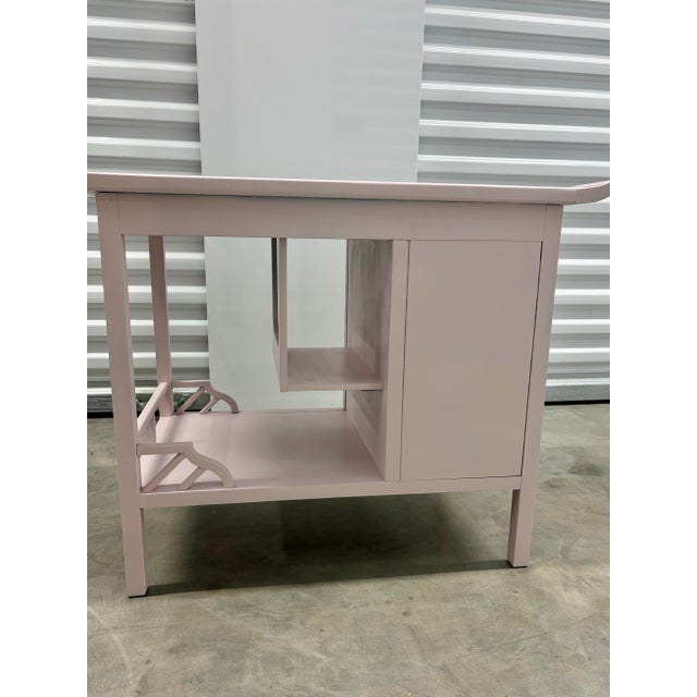 1970s Rare Pink Chinoiserie Pagoda Style Nightstand/Accent Table by Thomasville For Sale - Image 5 of 12