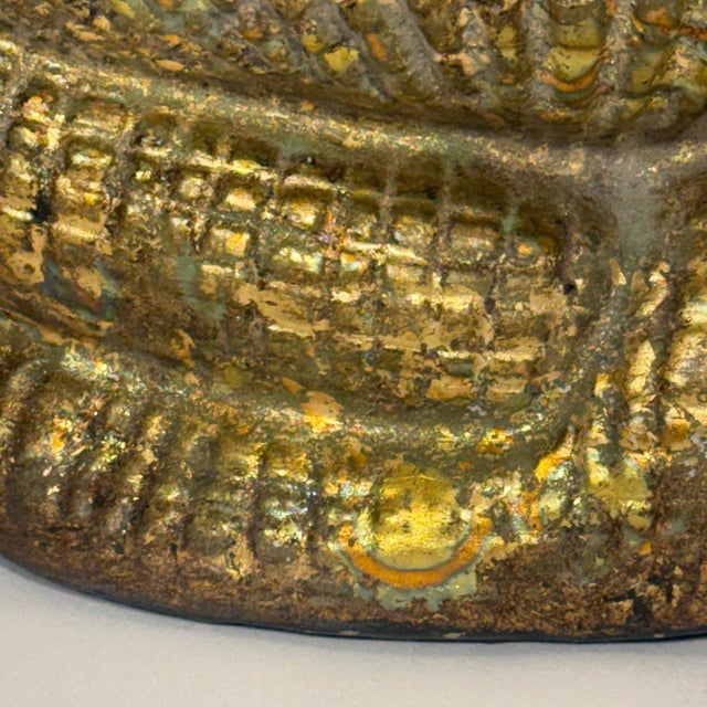 1980s Palm Beach Regency Bespoke Multilayered Gilt Ceramic Shell Vase For Sale - Image 10 of 12