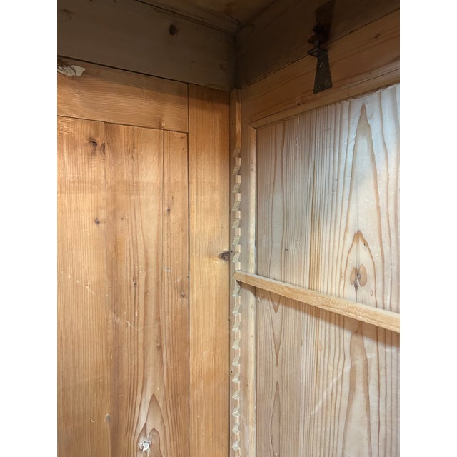 Antique Irish Pine Armoire Cabinet For Sale - Image 10 of 12
