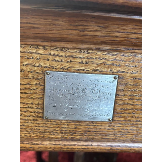 Camel Early 1900s Memorial Communion Table Presented to Rev. Samuel R McClain, Bethlehem Missionary Baptist Church For Sale - Image 8 of 8