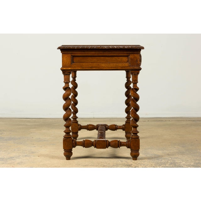 Late 19th Century French Henry II Carved Oak Writing Desk For Sale - Image 11 of 18