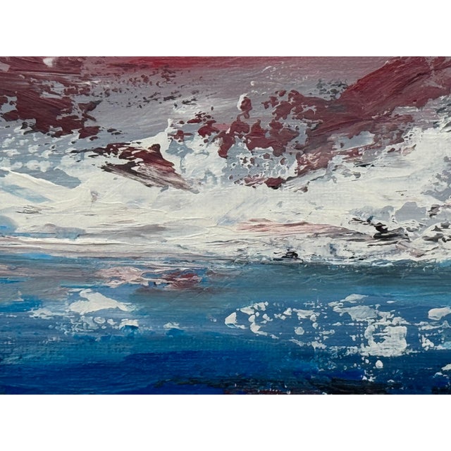 Crimson Horizon - Miniature Abstract Landscape Seascape by Contemporary Artist 2025 For Sale - Image 6 of 14