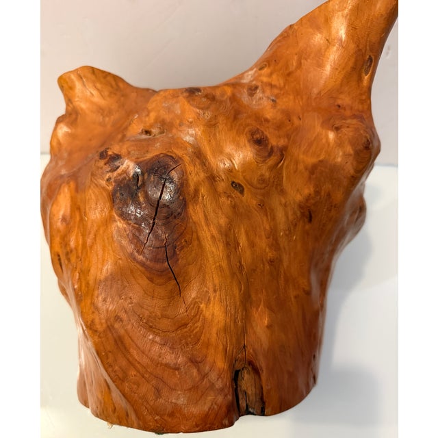 Vintage Hand-Carved Burl Wood Sculptural Bowl For Sale - Image 11 of 13
