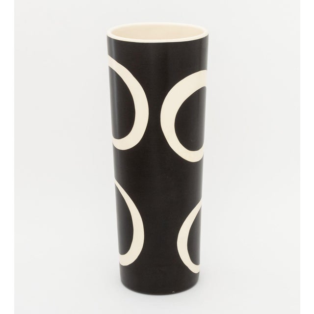 Late 20th Century Ken Edwards Two Black and White Art Pottery Vessels For Sale - Image 5 of 16
