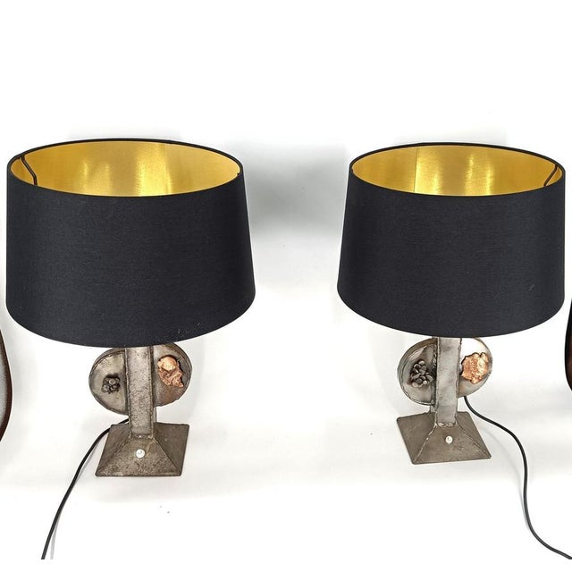 Brutalist Brutalist Table Lamps, 1970s, Set of 2 For Sale - Image 3 of 12