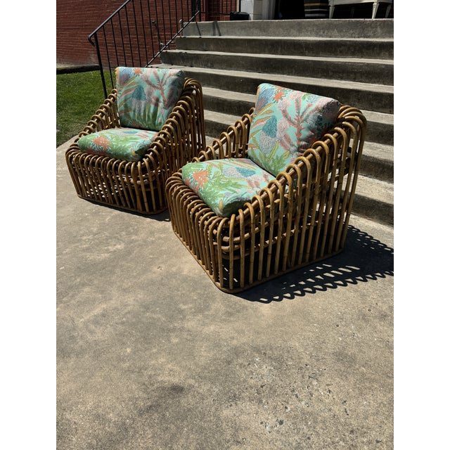 Mid-Century Modern Henry Olko Style Rib Cage Bamboo Lounge Chairs - A Pair For Sale - Image 3 of 12